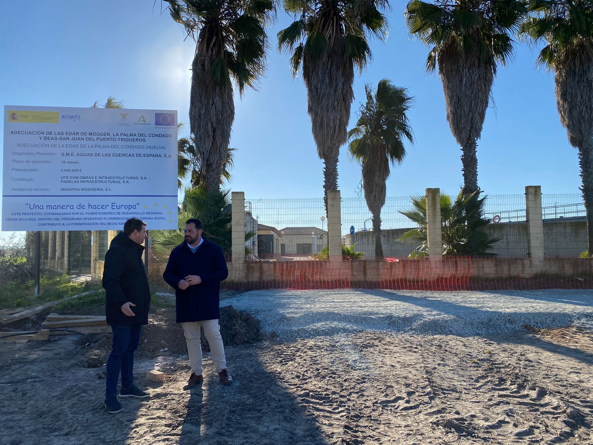 En marcha las obras de la EDAR de La Palma del Condado, otro compromiso cumplido del Gobierno de España con las infraestructuras hídricas