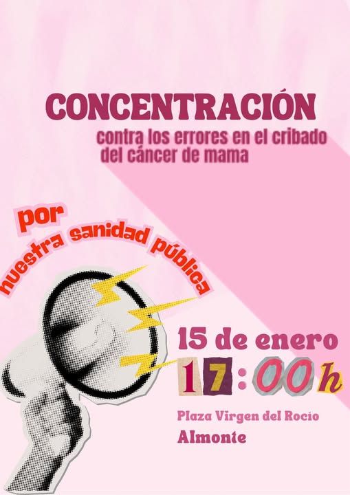 El PSOE de Almonte llama a la ciudadanía a la concentración contra los fallos y negligencia de la Junta en el cribado del cáncer de mama